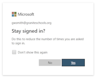 'Stay signed in?  Do this to reduce the number of times you are asked to sign in.'